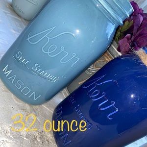 3x32 ounce mason jars hand painted